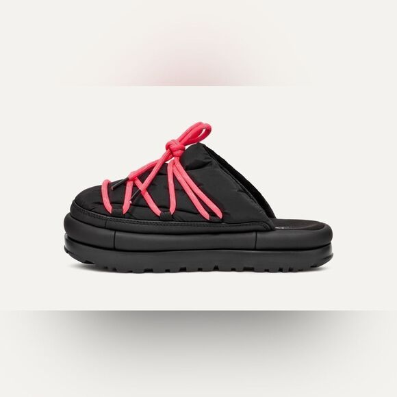 NWOT- UGG- Spaceslider Tech Slide- black and neon pink-Size 9 - Picture 4 of 12